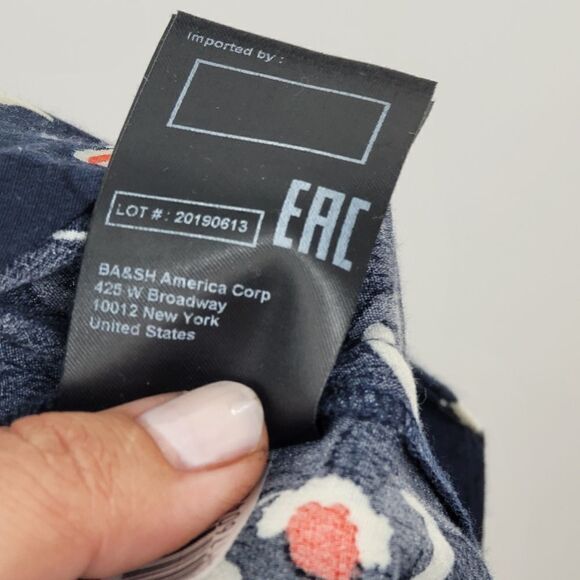 Ba&Sh silia tie waist midi dress marine handkerchief hem - Picture 8 of 16